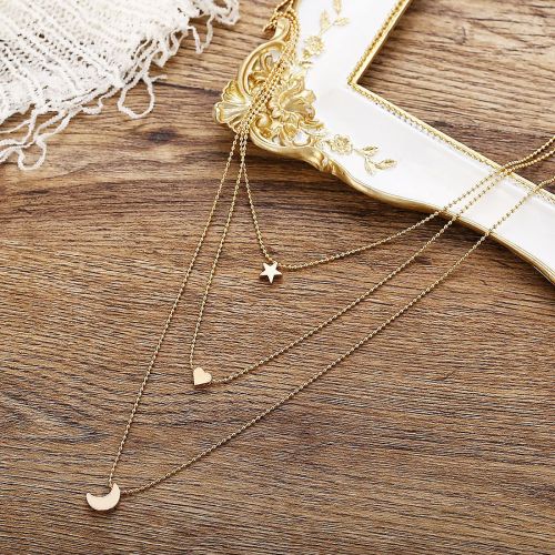 Star Moon Heart Layered Necklace