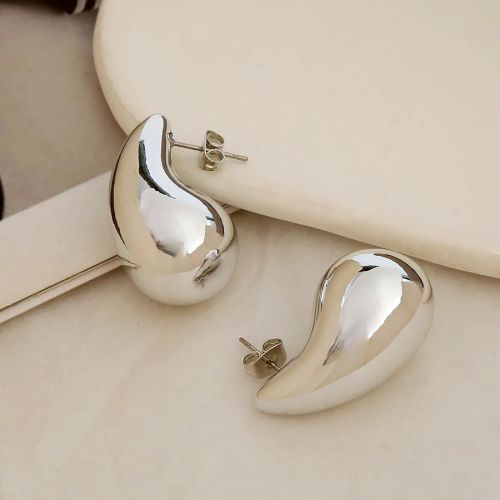 Tear Drop Earrings-Silver